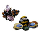 4 Pieces Beaded Bee Dragonfly Sequins Crystal Patches Embroidered Applique Embellishments Sewing on Clothes Craft