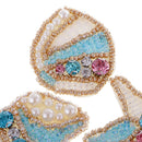 3 Pieces Sew on Iron on Rhinestone Pearl Patch Beaded Starfish Conch Transfer Badge Applique for Clothes Bag Hat Craft Decor DIY