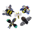 5 Pieces/Set Vintage Rhinestone Dragonfly Bee Insect Beaded Applique Patches DIY