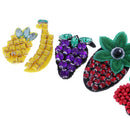 5 Pieces/Set Chic Fruits Patch Beads Rhinestone Applique Badge Hat Fabric Craft