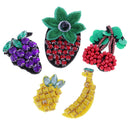 5 Pieces/Set Chic Fruits Patch Beads Rhinestone Applique Badge Hat Fabric Craft