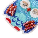Sew On Patch Embroidered Sequin Beaded Applique Owl Pattern Cloth Decor