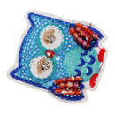 Sew On Patch Embroidered Sequin Beaded Applique Owl Pattern Cloth Decor