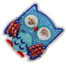 Sew On Patch Embroidered Sequin Beaded Applique Owl Pattern Cloth Decor