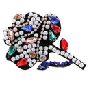 Rhinestone Pearl Beads Flower Embroidery Applique Sew on Patch Garment Decoration