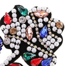 Rhinestone Pearl Beads Flower Embroidery Applique Sew on Patch Garment Decoration