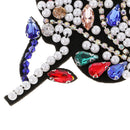 Rhinestone Pearl Beads Flower Embroidery Applique Sew on Patch Garment Decoration