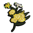 DIY Embroidered Yellow Flower Patch For Cloth Sewing Applique Embellishment