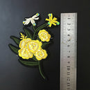 DIY Embroidered Yellow Flower Patch For Cloth Sewing Applique Embellishment