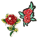 2 Pieces DIY Embroidered Flower Patches For Cloth Sewing Appliques Embellishment