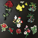 2 Pieces DIY Embroidered Flower Patches For Cloth Sewing Appliques Embellishment