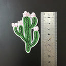 2 Pieces Embroidered Flower/Cactus Patches For Cloth Sewing Applique Embellishment