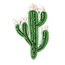 2 Pieces Embroidered Flower/Cactus Patches For Cloth Sewing Applique Embellishment