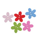 Pack of 100 Cute Multi Color Flower Buttons Mixed Wood Buttons Sewing Scrapbooking DIY Craft 2 Holes