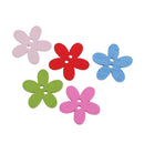 Pack of 100 Cute Multi Color Flower Buttons Mixed Wood Buttons Sewing Scrapbooking DIY Craft 2 Holes