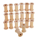 20 Pieces Unfinished Wooden Spools Thread Bobbins Cord Wire Coils Sewing Notions 27mmX16mm