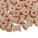 100 Pieces Mini Natural Color Wooden Empty Spools for Thread String Ribbons Wires Trims 14mmx12mm