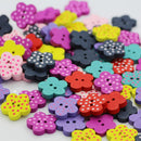 100 Pieces Lovely Mixed Wooden Buttons for DIY Sewing Scrapbooking Flower Dot