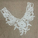 Floral Lace Fabric Collar ''V'' Sewing Craft Neckline Trims Wedding Dress Motif Applique DIY Craft