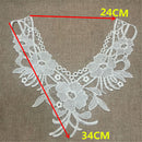 Floral Lace Fabric Collar ''V'' Sewing Craft Neckline Trims Wedding Dress Motif Applique DIY Craft
