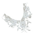 Floral Lace Fabric Collar ''V'' Sewing Craft Neckline Trims Wedding Dress Motif Applique DIY Craft