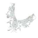 Floral Lace Fabric Collar ''V'' Sewing Craft Neckline Trims Wedding Dress Motif Applique DIY Craft
