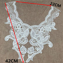 42cmx22cm Lace Trim Applique Venise Flower Collar Fabric Lace Patches Neckline Sewing DIY Craft