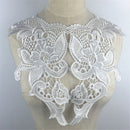 42cmx22cm Lace Trim Applique Venise Flower Collar Fabric Lace Patches Neckline Sewing DIY Craft