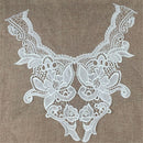 42cmx22cm Lace Trim Applique Venise Flower Collar Fabric Lace Patches Neckline Sewing DIY Craft