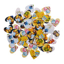 50 Pieces Wood Button 2-holes Heart Shape Owl Button for DIY Sewing Scrapbooking