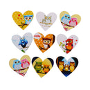 50 Pieces Wood Button 2-holes Heart Shape Owl Button for DIY Sewing Scrapbooking