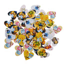 50 Pieces Wood Button 2-holes Heart Shape Owl Button for DIY Sewing Scrapbooking