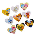 50 Pieces Wood Button 2-holes Heart Shape Owl Button for DIY Sewing Scrapbooking