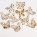 10 Pieces Wood Butterfly Plain Shabby Chic Craft Wood Embellishment for Scrapbook Wedding Christmas Decoration