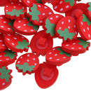 50 Piece Strawberry Shape Wooden Shank Buttons for DIY Sewing on Clothes Decoration 21mm