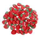 50 Piece Strawberry Shape Wooden Shank Buttons for DIY Sewing on Clothes Decoration 21mm