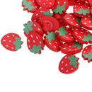 50 Piece Strawberry Shape Wooden Shank Buttons for DIY Sewing on Clothes Decoration 21mm