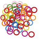 50 Pieces 33mm Colorful Wood Loop Rings Wood Material for DIY Project Connectors