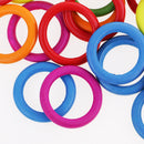 50 Pieces 33mm Colorful Wood Loop Rings Wood Material for DIY Project Connectors