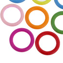 50 Pieces 33mm Colorful Wood Loop Rings Wood Material for DIY Project Connectors