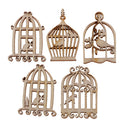 50 Pieces New Hollow Decorative Wooden Birdcase Unfinished Wood Art Craft Embellishments
