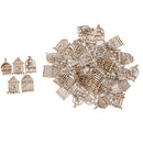 50 Pieces New Hollow Decorative Wooden Birdcase Unfinished Wood Art Craft Embellishments