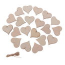 20 Pieces Wooden Hearts Shape Embellishments Craft with Hole for Wedding Christmas Decoration Scrapbook Making Card