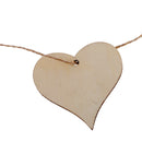 20 Pieces Wooden Hearts Shape Embellishments Craft with Hole for Wedding Christmas Decoration Scrapbook Making Card