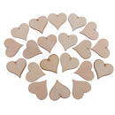 20 Pieces Wooden Hearts Shape Embellishments Craft with Hole for Wedding Christmas Decoration Scrapbook Making Card