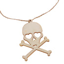 10 Pieces Skulls with Holes Wood Shapes Charms for Woodcrafts Hanging Decorations DIY Crafts