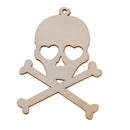 10 Pieces Skulls with Holes Wood Shapes Charms for Woodcrafts Hanging Decorations DIY Crafts