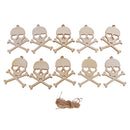 10 Pieces Skulls with Holes Wood Shapes Charms for Woodcrafts Hanging Decorations DIY Crafts