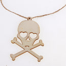 10 Pieces Skulls with Holes Wood Shapes Charms for Woodcrafts Hanging Decorations DIY Crafts