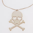 10 Pieces Skulls with Holes Wood Shapes Charms for Woodcrafts Hanging Decorations DIY Crafts